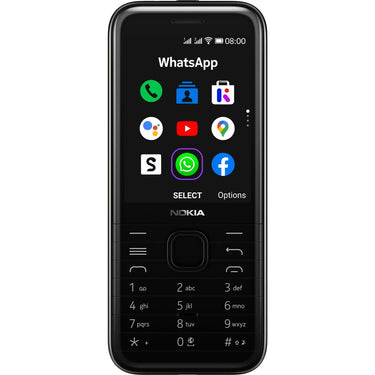 Nokia 8000 (2021, 2.8'', 4GB/512MB, Keypad/ Candybar Phone) - Black